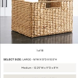 Set of 3 Pottery Barn Savannah Handwoven Seagrass Utility Baskets